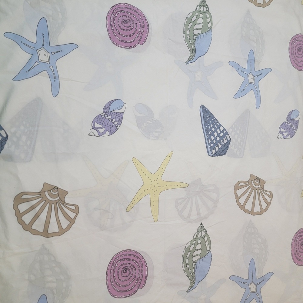 Garnet Hill Cotton Duvet Cover Double Queen Seashell Starfish Coastal Portugal
